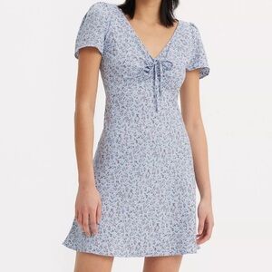 Levi's Blue Floral Print Mini Dress XS
